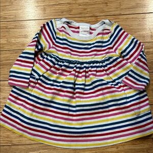 Hanna Andersson Colorful Organic Cotton Striped Baby Dress 12-18 Months
